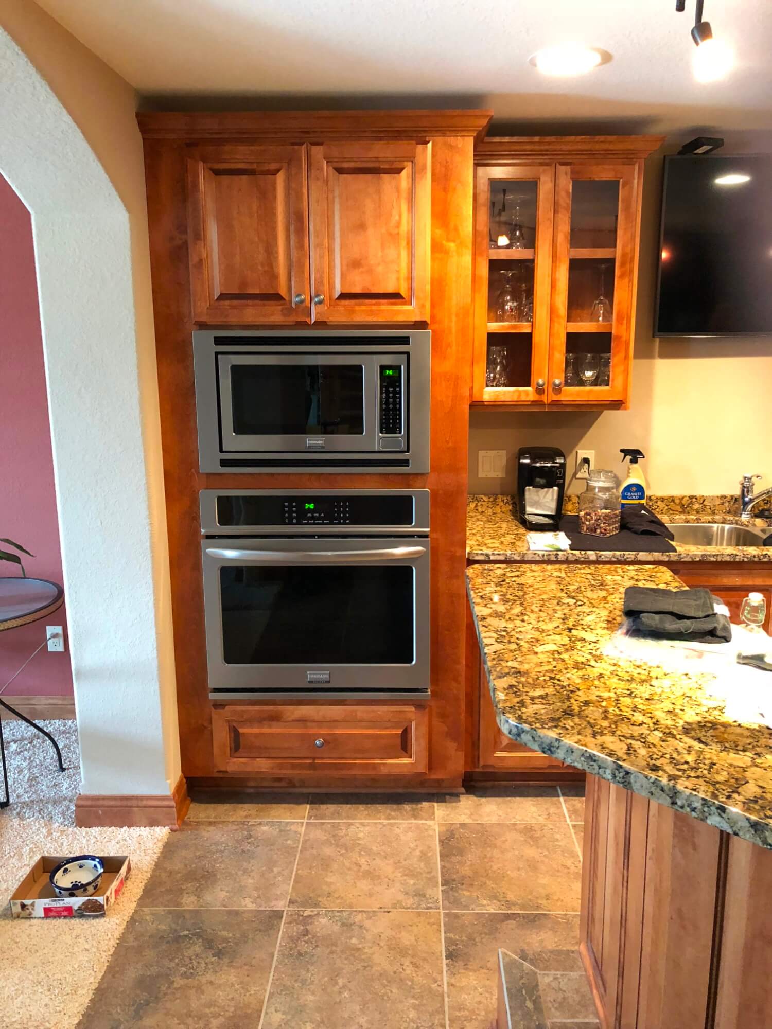 Cabinets Installed with Double Oven